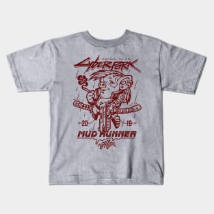 Cyberpork 2019: Mud Runner. Monochrome Kids T-Shirt